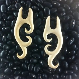 Hand Carved Exotic Wood Bohemian Earrings
